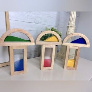Montessori Guidecraft Wooden Rainbow Sand Blocks